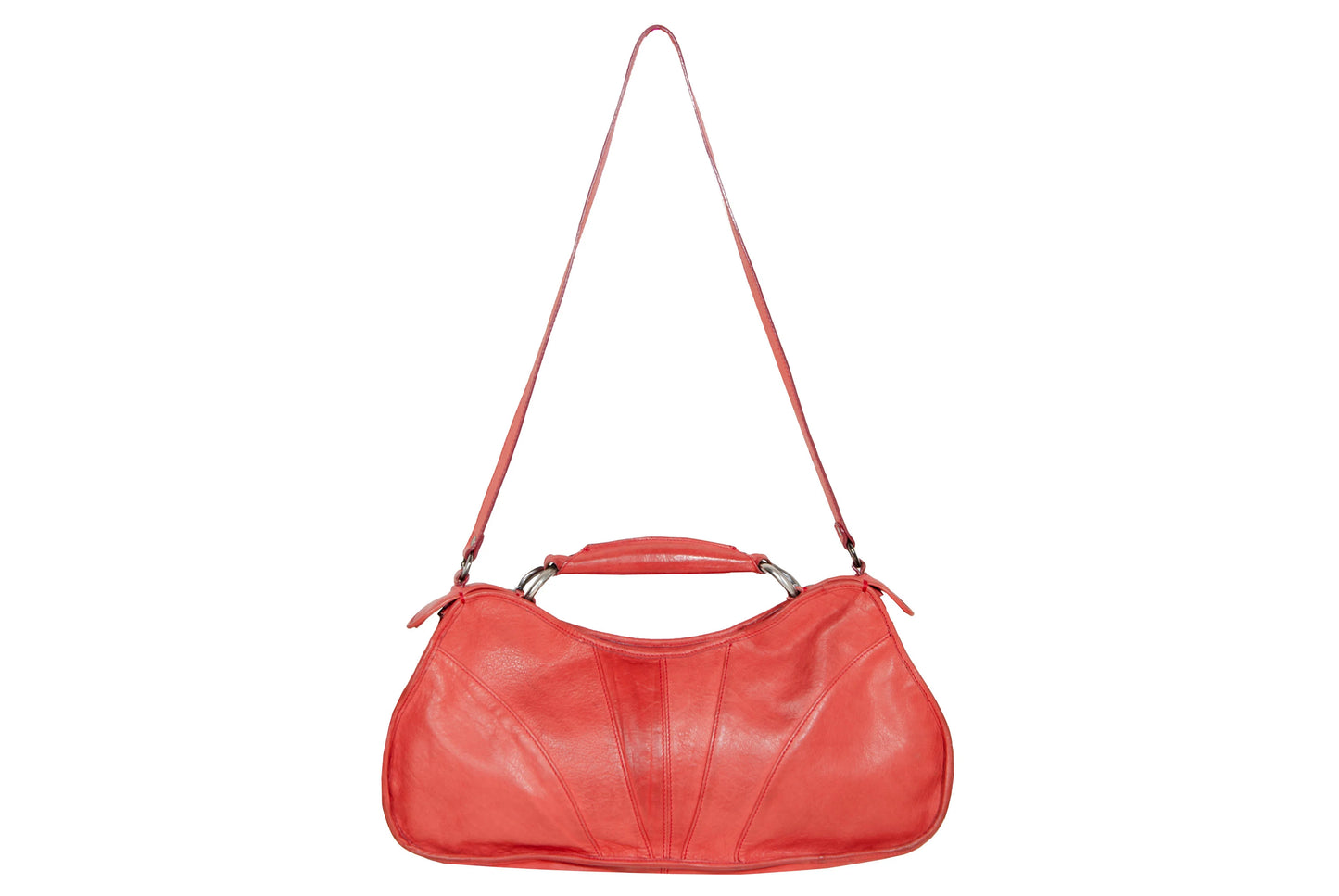 Vintage Costume National leather handbag - Costume National abstract baguette bag - Made in Italy