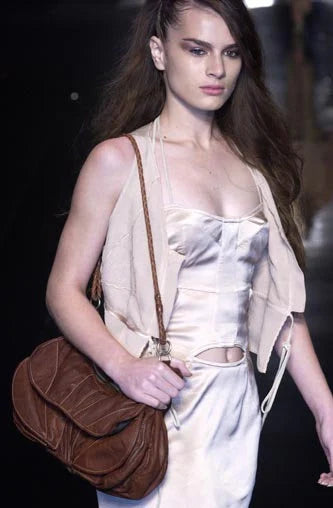 Vintage Costume National leather handbag - Costume National abstract baguette bag - Made in Italy