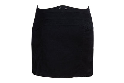 Vintage Costume National black wool asymmetrical wrap mini skirt / Made in Italy