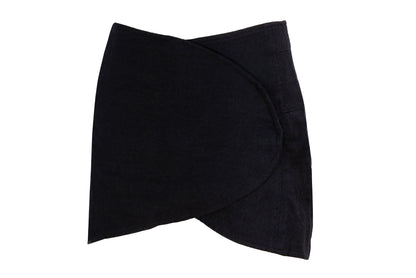 Vintage Costume National black wool asymmetrical wrap mini skirt / Made in Italy