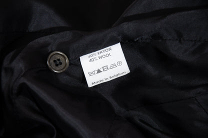 Dries Van Noten black wool asymmetrical wrap tie closure blazer / Made in Belgium
