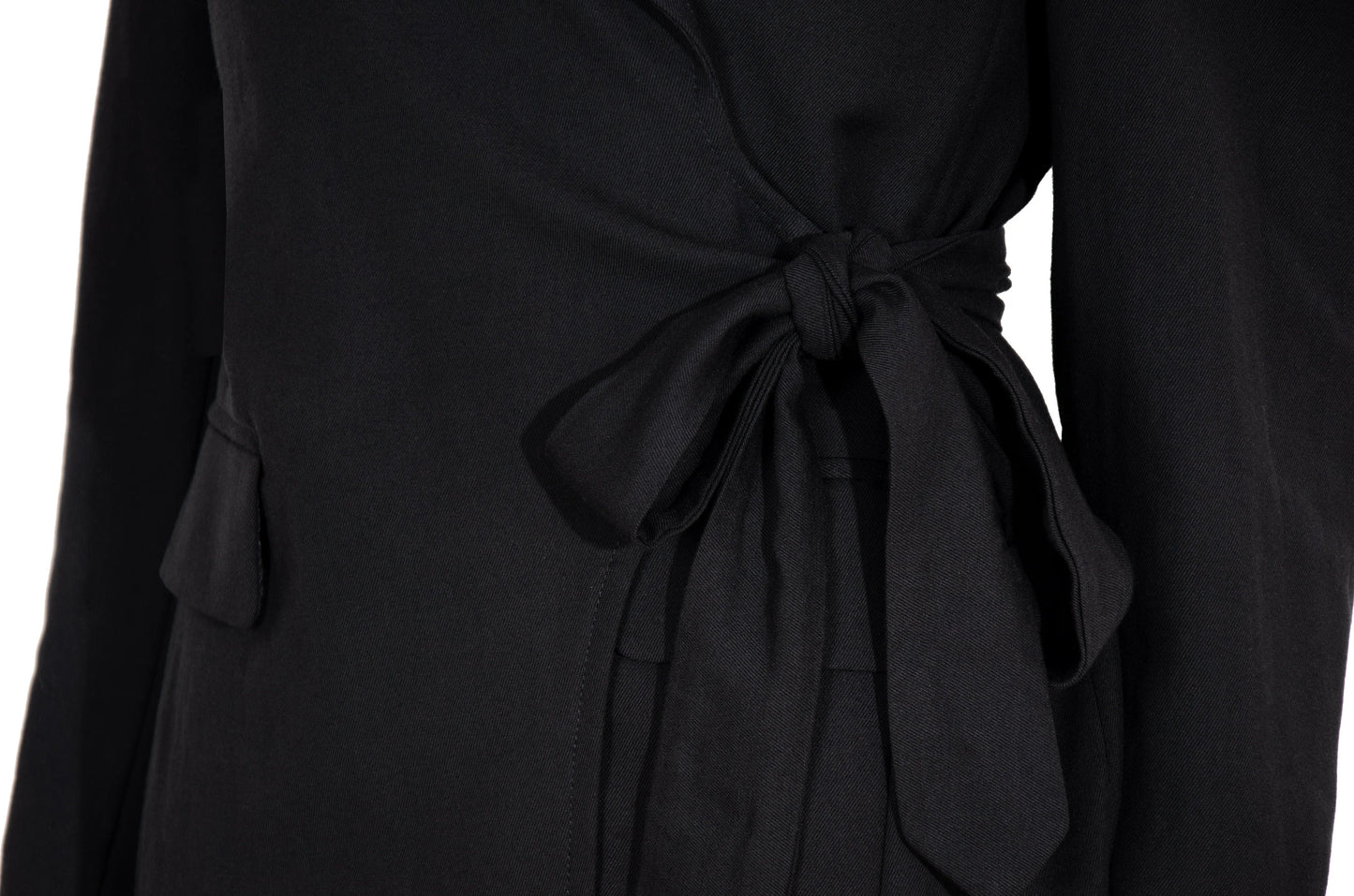 Dries Van Noten black wool asymmetrical wrap tie closure blazer / Made in Belgium