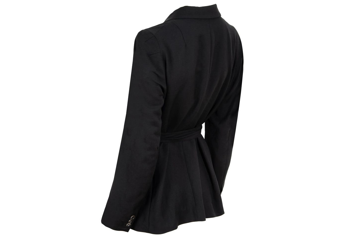 Dries Van Noten black wool asymmetrical wrap tie closure blazer / Made in Belgium