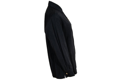 90s Jean Paul Gaultier button up mother of pearl black shirt