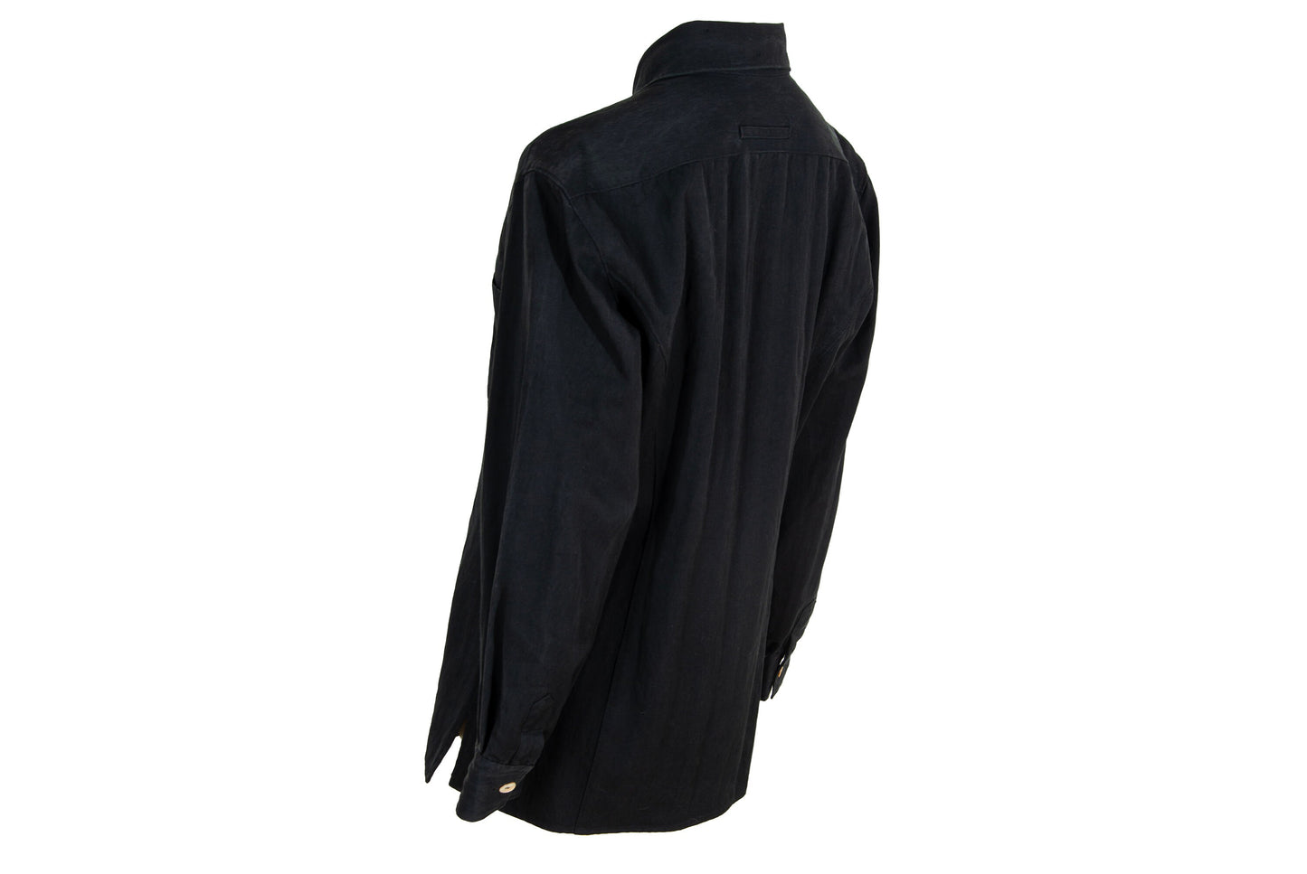 90s Jean Paul Gaultier button up mother of pearl black shirt