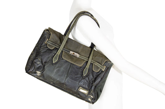 Vintage Barbour raincoat handbag / Handmade in Italy