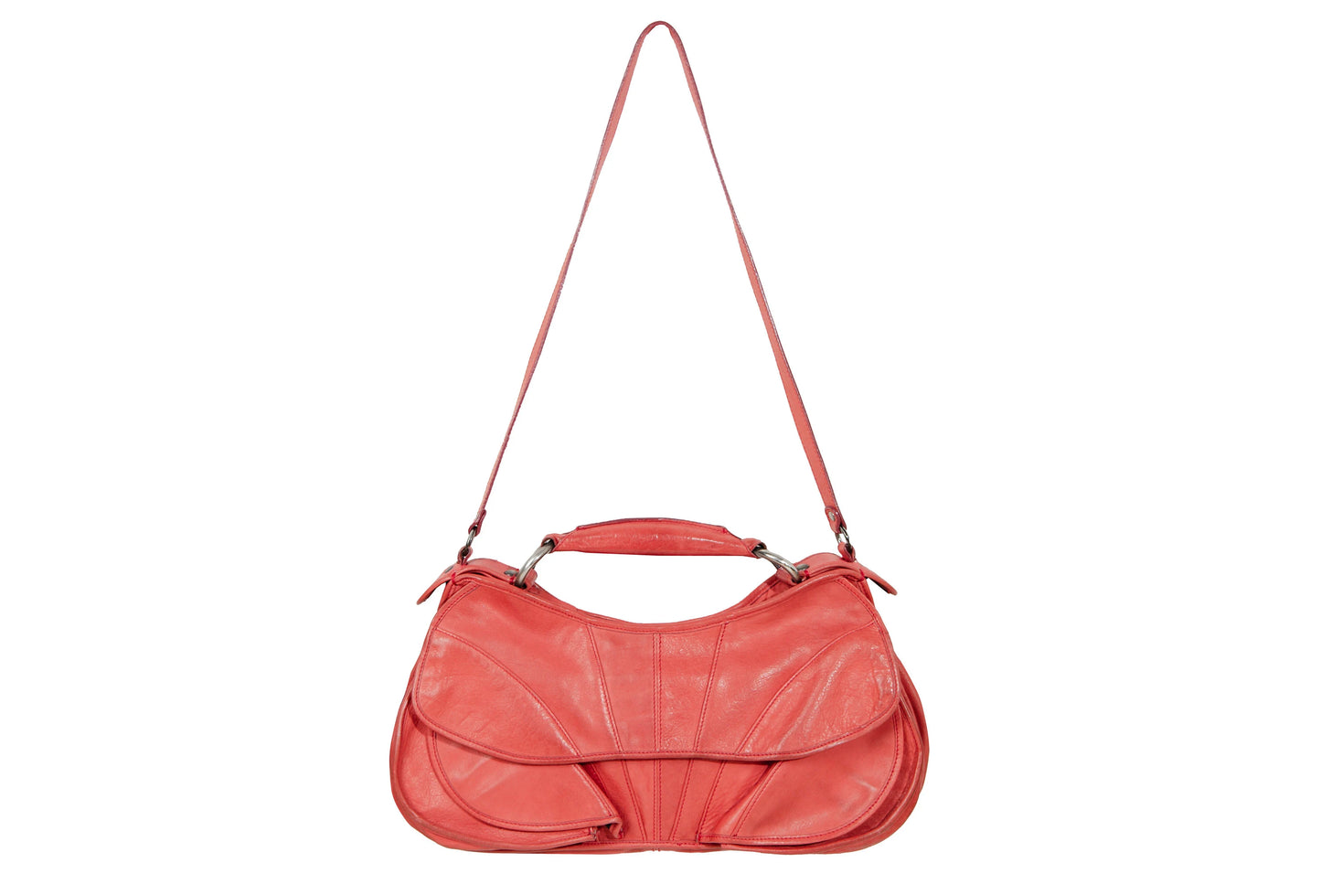 Vintage Costume National leather handbag - Costume National abstract baguette bag - Made in Italy