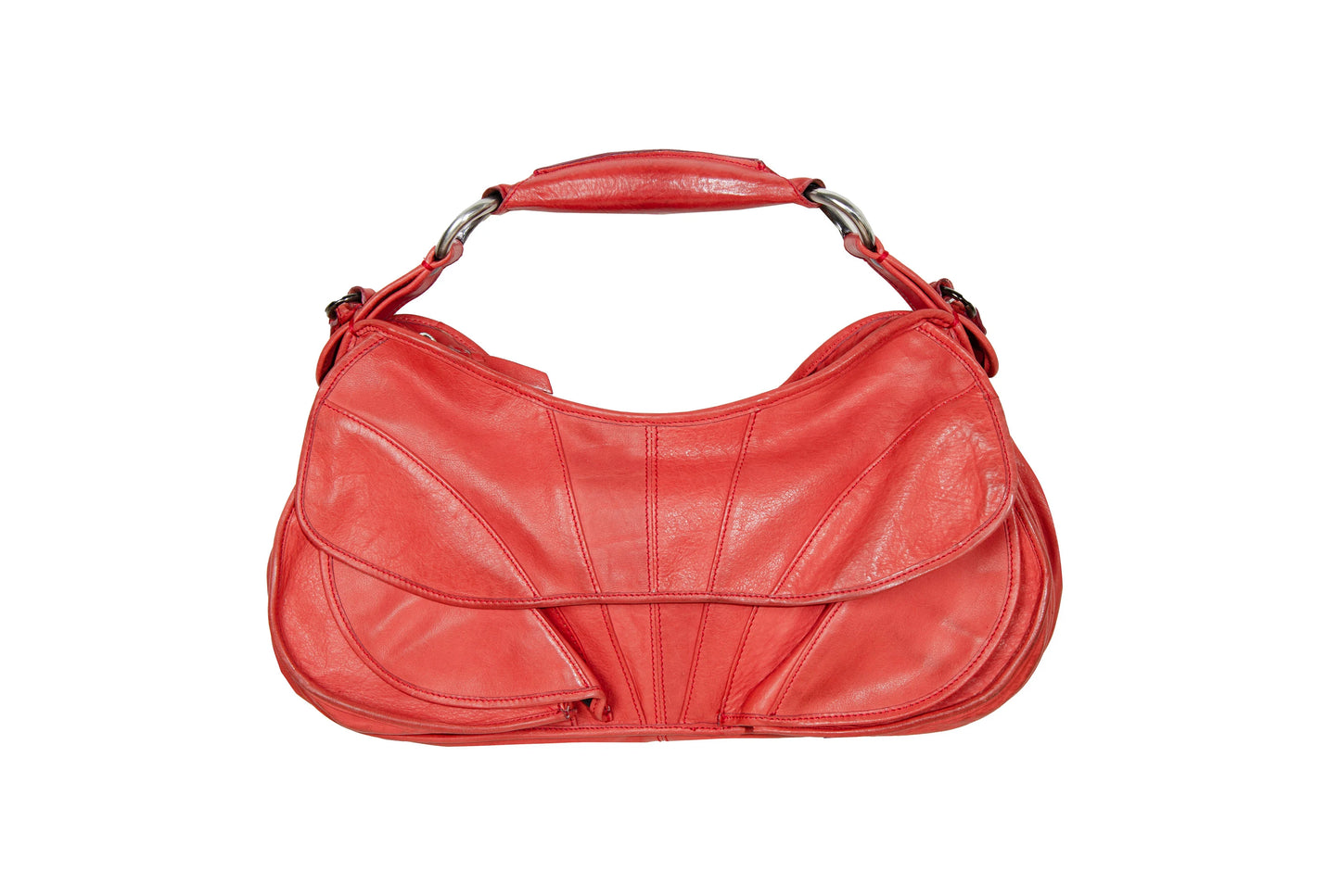 Vintage Costume National leather handbag - Costume National abstract baguette bag - Made in Italy