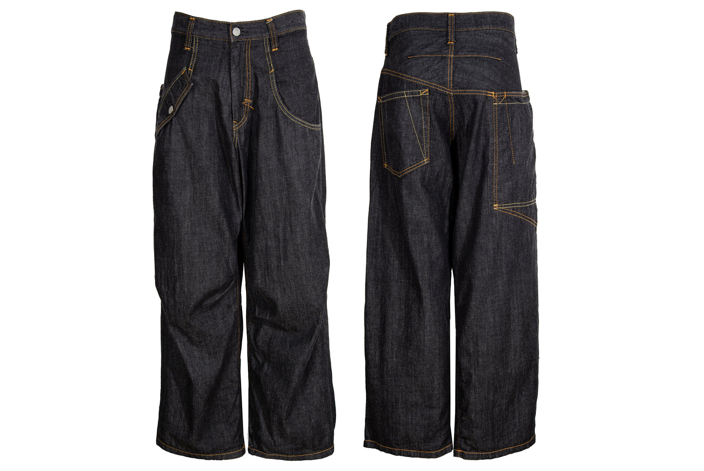 Vintage Y'S by Yohji Yamamoto baggy dropped crotch dark wash denim pants / Made in Japan