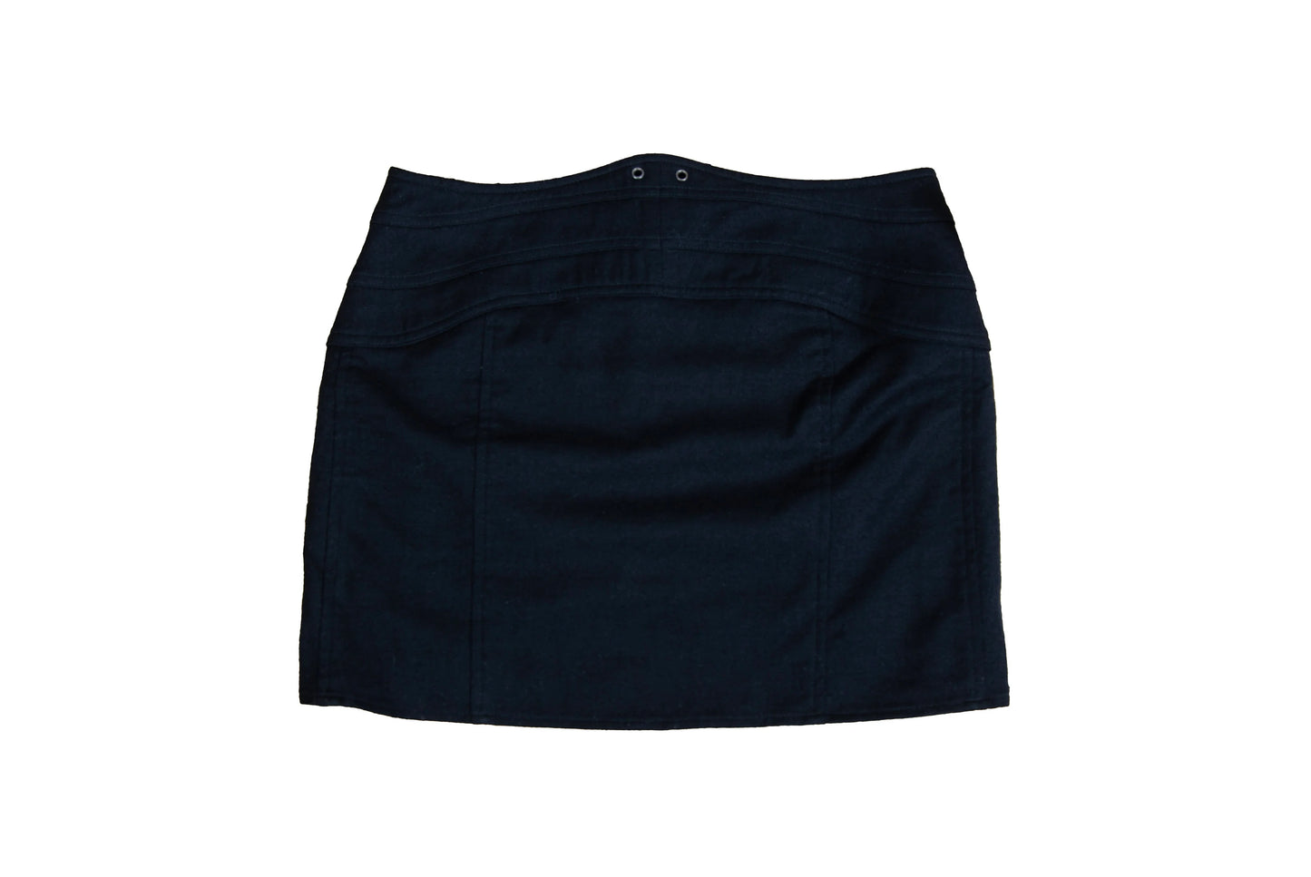 Vintage Costume National black wool asymmetrical wrap mini skirt / Made in Italy