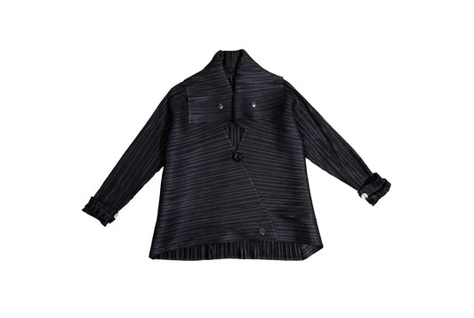Vintage Koibito Misaki black pleats oversized deformed jacket / Made in Japan