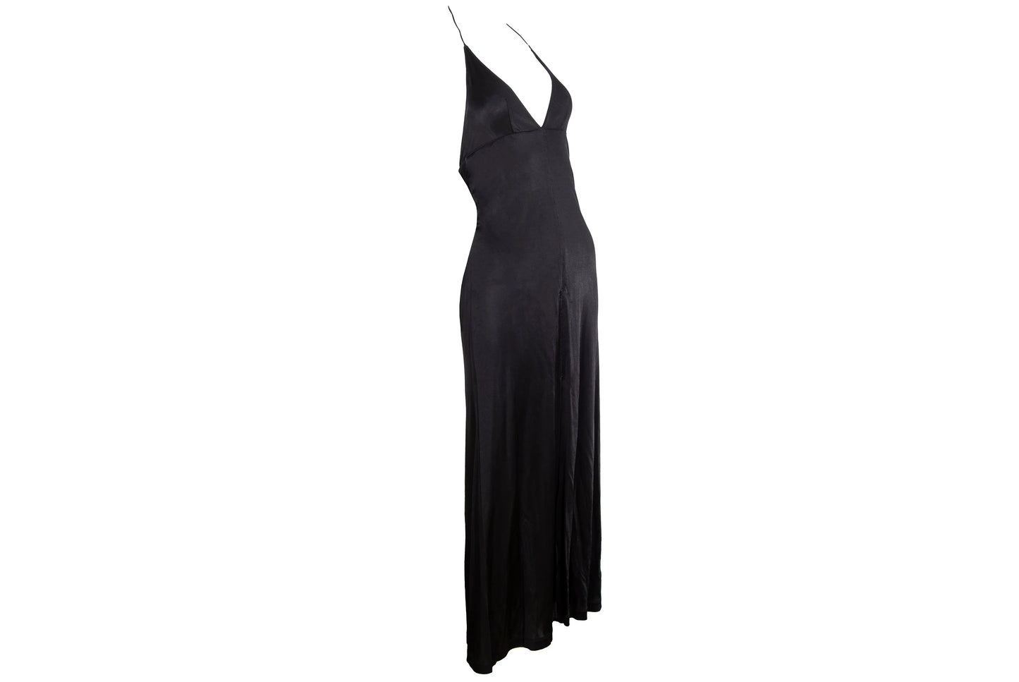 2000s Plein Sud black backless halter dress / Made in France