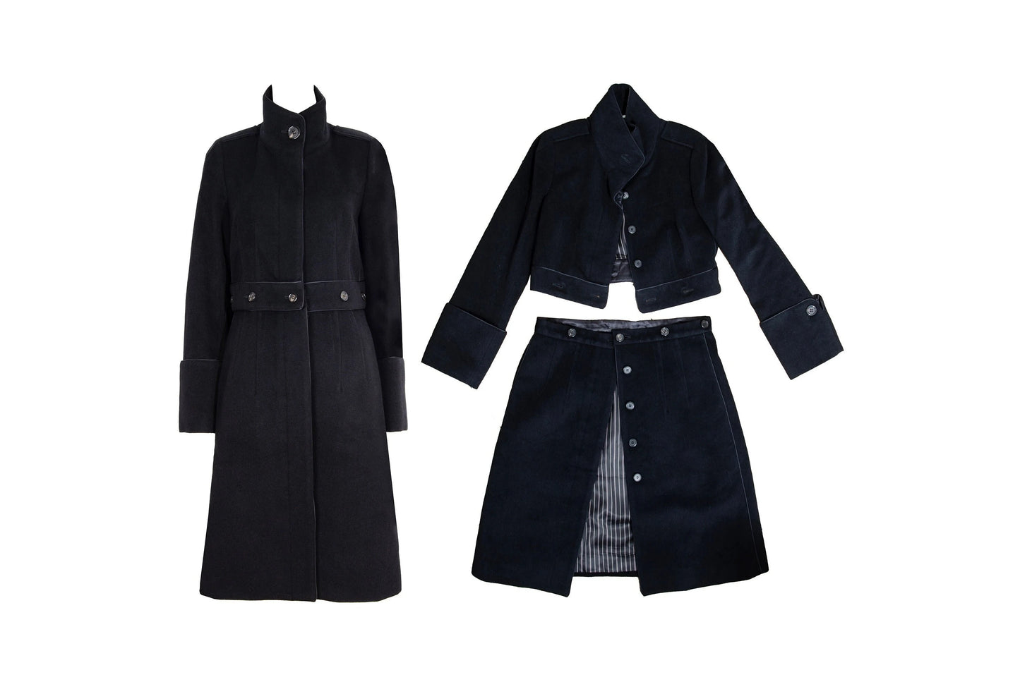 Vintage Atsuro Tayama angora black 2 in 1 coat or cropped jacket / Luxurious avant garde coat / Made in Japan