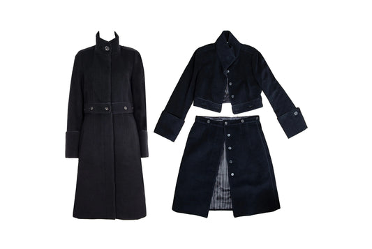 Vintage Atsuro Tayama angora black 2 in 1 coat or cropped jacket / Luxurious avant garde coat / Made in Japan