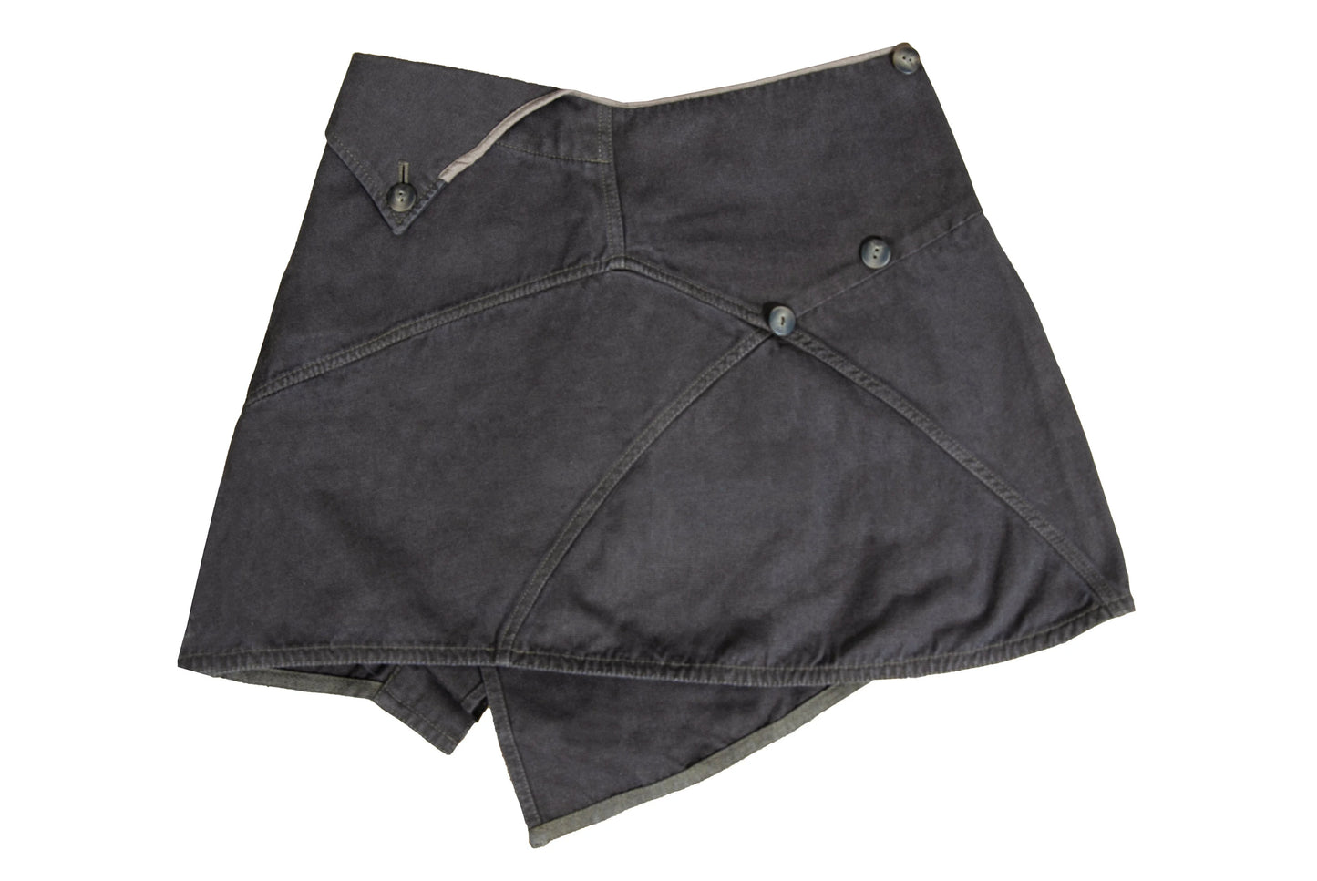 Vintage Japanese brand asymmetrical deconstructed wrap mini skirt / Made in Japan