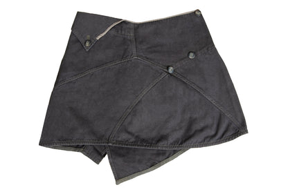 Vintage Japanese brand asymmetrical deconstructed wrap mini skirt / Made in Japan