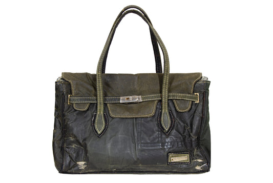 Vintage Barbour raincoat handbag / Handmade in Italy