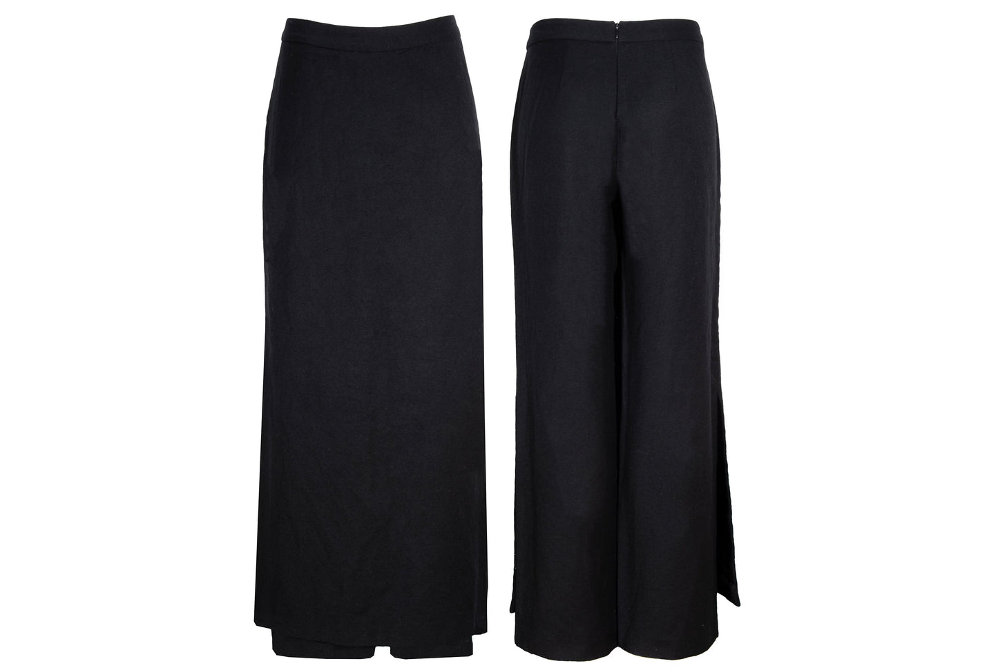 Vintage Costume National black wool skirt pants / Made in Italy