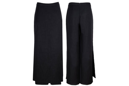 Vintage Costume National black wool skirt pants / Made in Italy