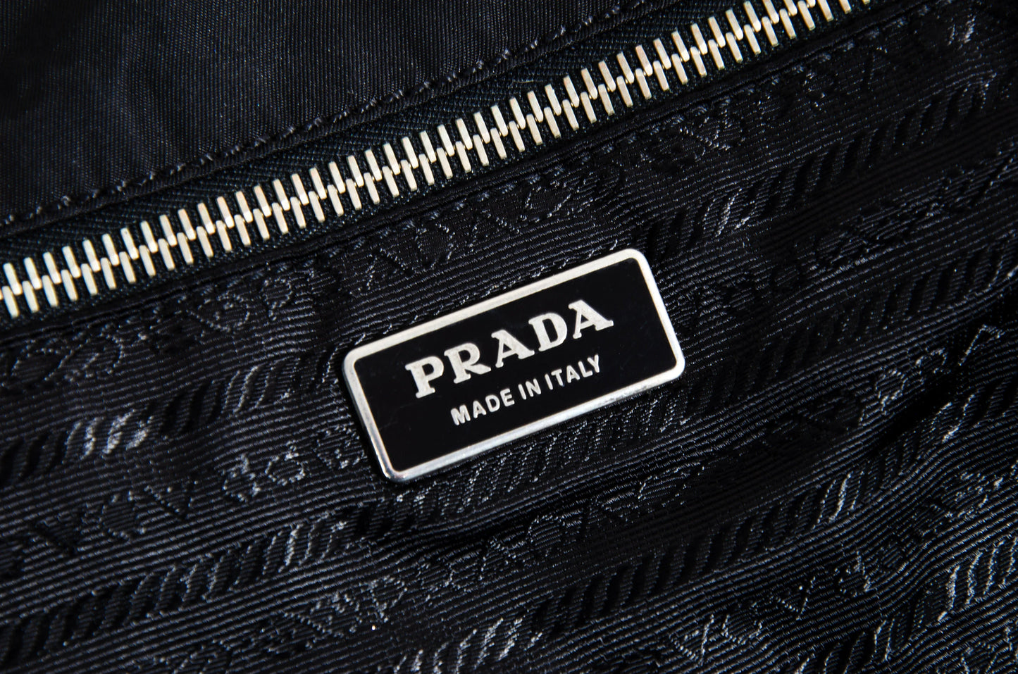 Vintage Prada black nylon bag with leather handles / Made in Italy