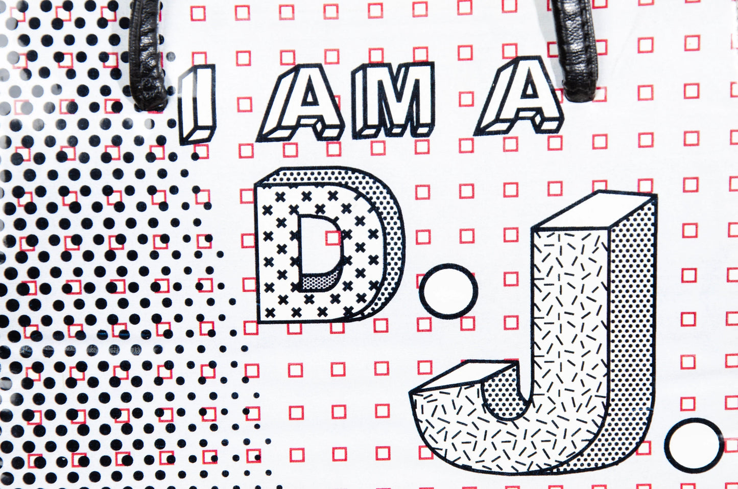 Vintage ANTONI & ALISON "I am a DJ" bag / Rare collector designer bag / Graphic print drawing canvas clear plastic rigid bag