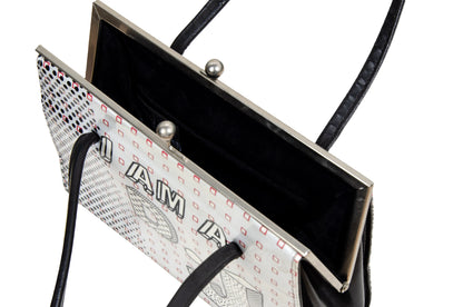 Vintage ANTONI & ALISON "I am a DJ" bag / Rare collector designer bag / Graphic print drawing canvas clear plastic rigid bag