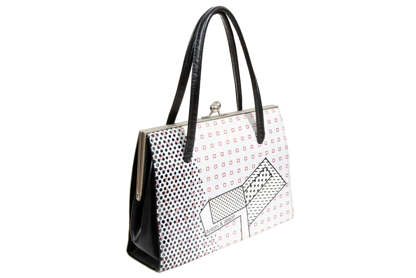 Vintage ANTONI & ALISON "I am a DJ" bag / Rare collector designer bag / Graphic print drawing canvas clear plastic rigid bag
