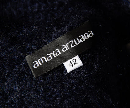 Vintage Amaya Arzuaga mohair open ladder knit sleeveless long dress / Made in Spain