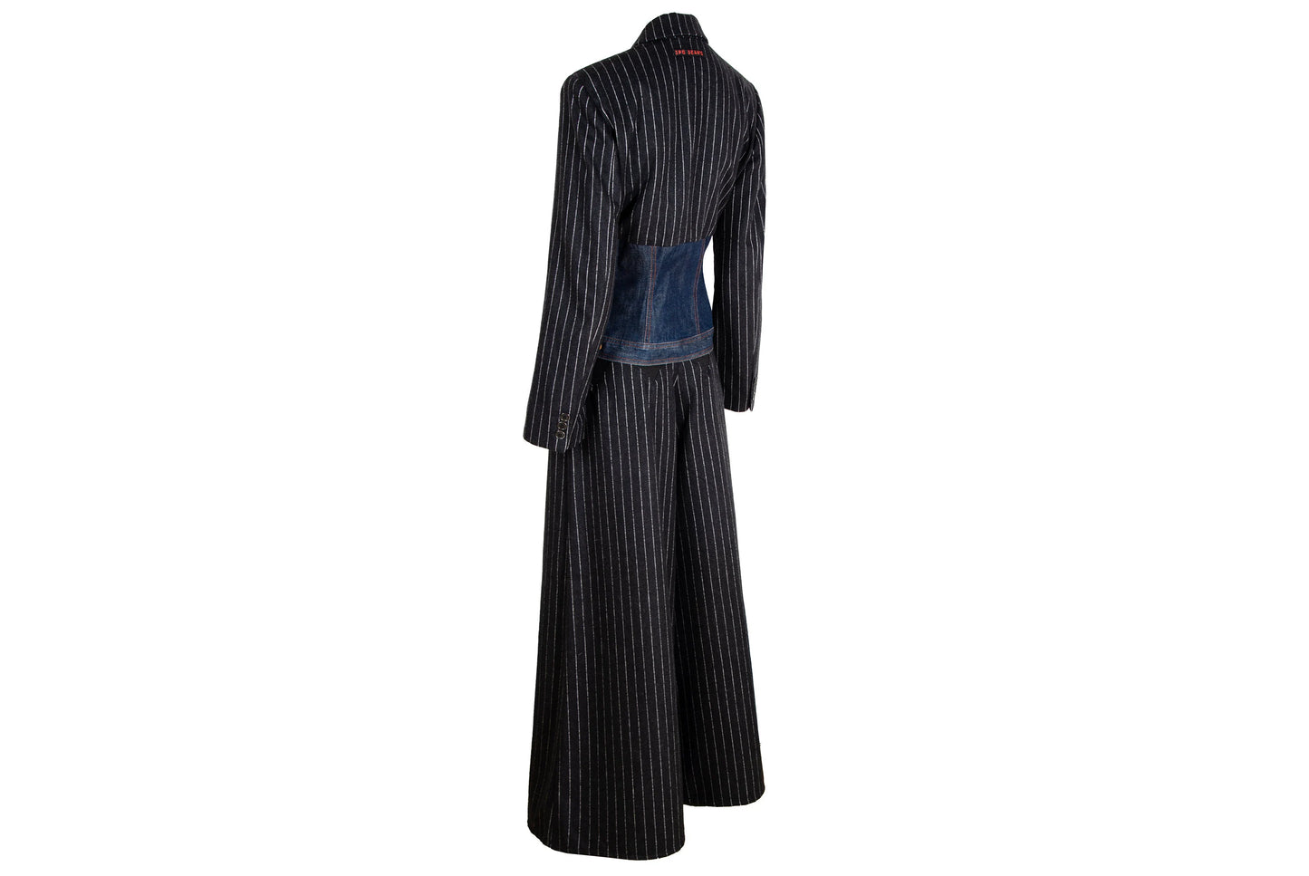 90s Jean Paul Gaultier denim corset hybrid split two piece suit / Made in Italy