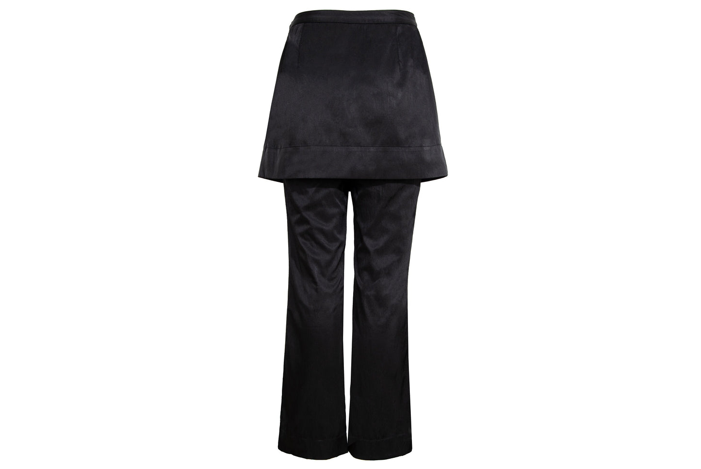 90s Issey Miyake black pants with integrated wrap skirt / Made in Japan