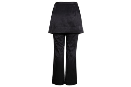 90s Issey Miyake black pants with integrated wrap skirt / Made in Japan