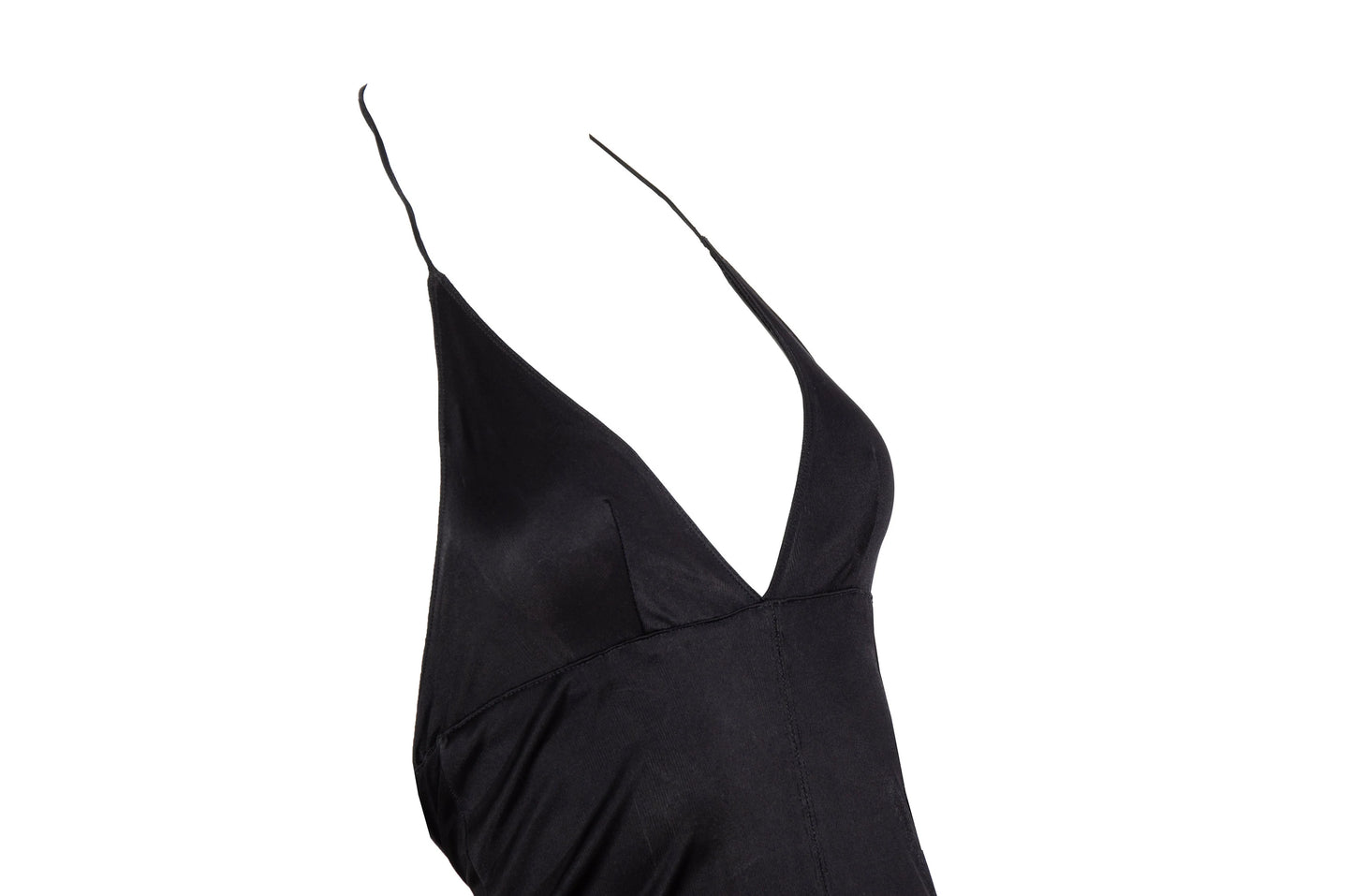 2000s Plein Sud black backless halter dress / Made in France