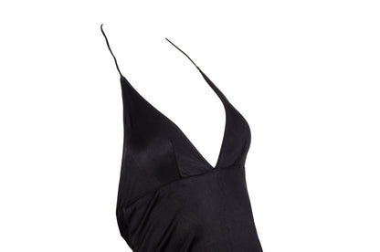 2000s Plein Sud black backless halter dress / Made in France