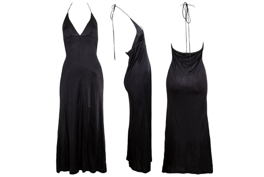 2000s Plein Sud black backless halter dress / Made in France