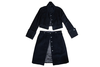 Vintage Atsuro Tayama angora black 2 in 1 coat or cropped jacket / Luxurious avant garde coat / Made in Japan