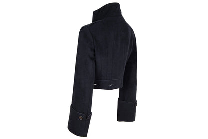 Vintage Atsuro Tayama angora black 2 in 1 coat or cropped jacket / Luxurious avant garde coat / Made in Japan