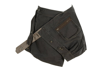 Vintage Japanese brand asymmetrical deconstructed wrap mini skirt / Made in Japan