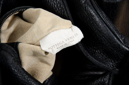 Vintage Bottega Veneta Cocker black Intrecciato leather hobo bag / Made in Italy