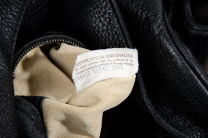 Vintage Bottega Veneta Cocker black Intrecciato leather hobo bag / Made in Italy