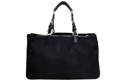 Vintage Prada black nylon bag with leather handles / Made in Italy