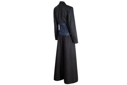 90s Jean Paul Gaultier denim corset hybrid split two piece suit / Made in Italy