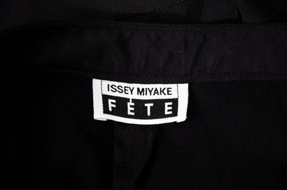 90s Issey Miyake black pants with integrated wrap skirt / Made in Japan
