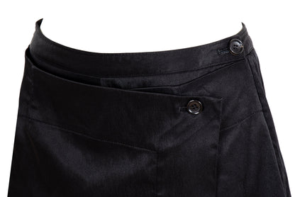 90s Issey Miyake black pants with integrated wrap skirt / Made in Japan