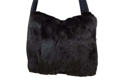 F/W 1999 Prada black goat fur side crossbody bag / Made in Italy