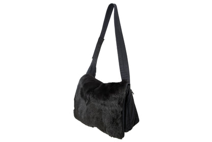 F/W 1999 Prada black goat fur side crossbody bag / Made in Italy