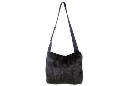 F/W 1999 Prada black goat fur side crossbody bag / Made in Italy