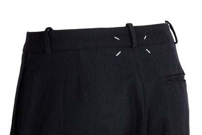Vintage Margiela white label 100% wool herringbone wide leg drop crotch trousers