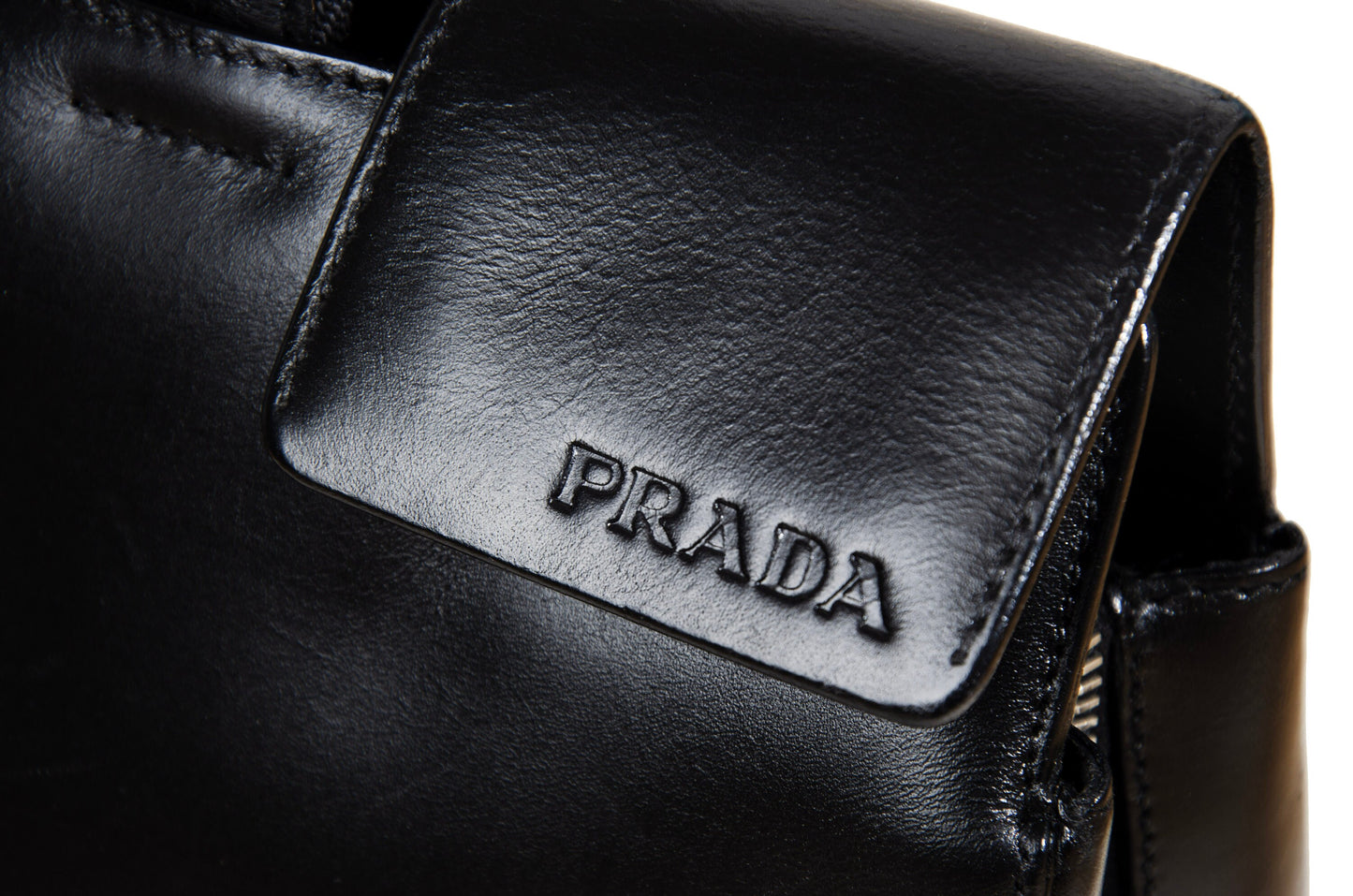 1990s Prada black box leather square tote bag / Made in Italy