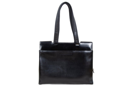 1990s Prada black box leather square tote bag / Made in Italy