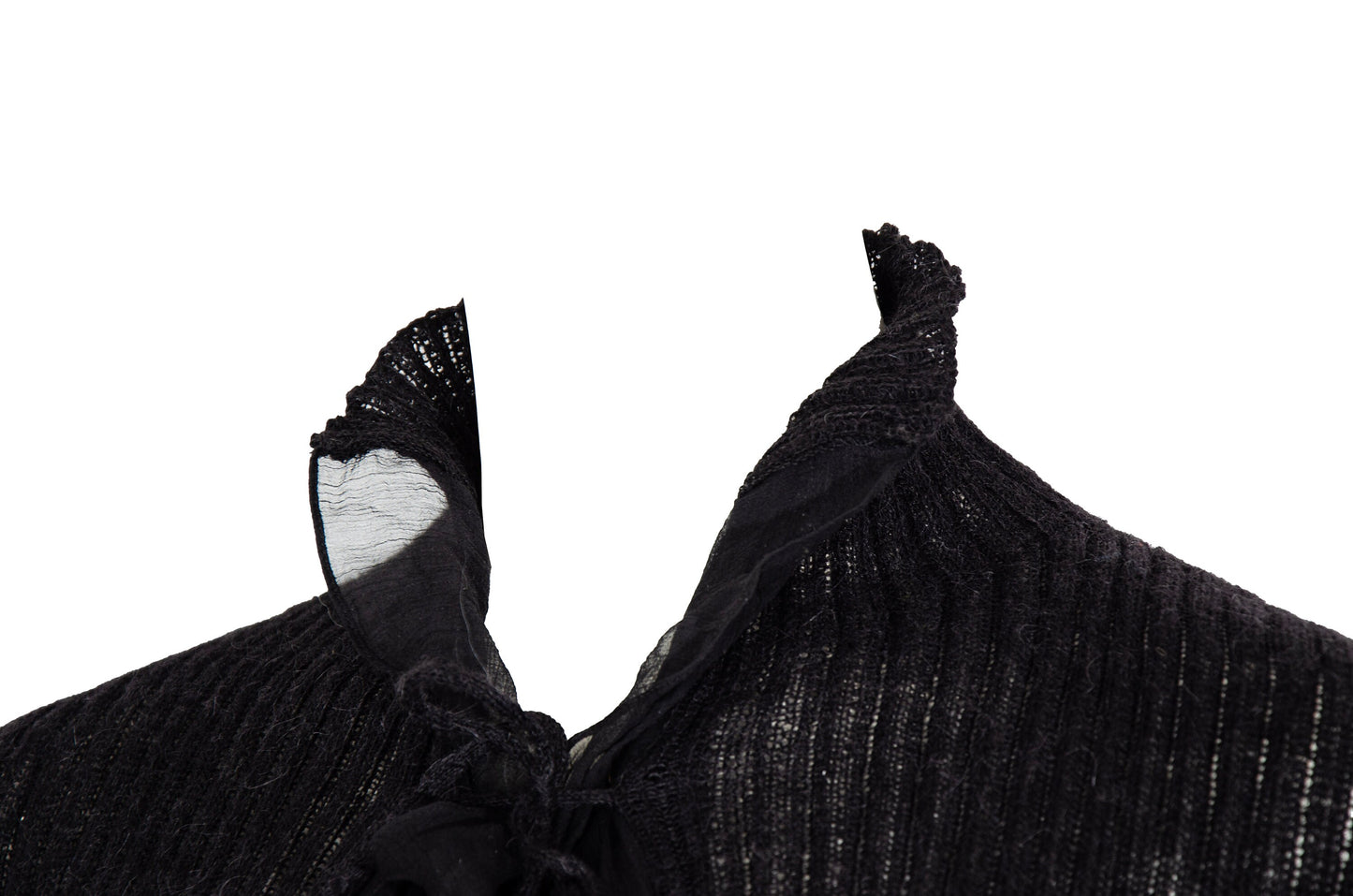 Vintage Jean Paul Gaultier alpaca knit and sheer mesh sweater / Made in Italy